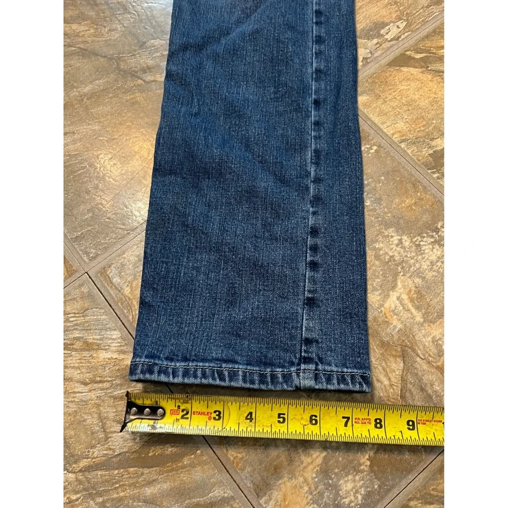 Wrangler Rock 47 Jeans Mens 31x36 Blue Slim Straight Contrast Stitch